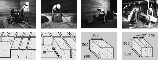 機械による採掘から加工まで